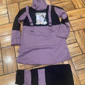 Girls tracksuit size 10 years to 18 three colors in stock, purple beige pink